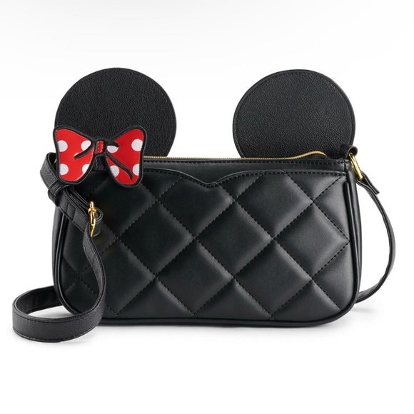 Danielle Nicole Disney's Minnie Mouse Crossbody Bag with Bow Accent - Picture 1 of 4